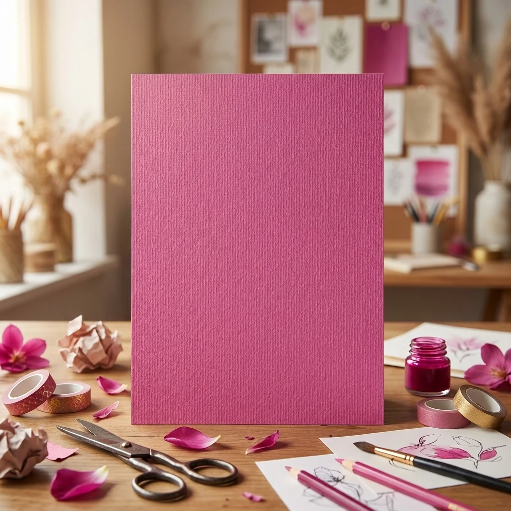 Папір для дизайну Elle Erre А4 (21×29,7см) №23 fucsia 220г/м2 рожевий дві текстури Fabriano
