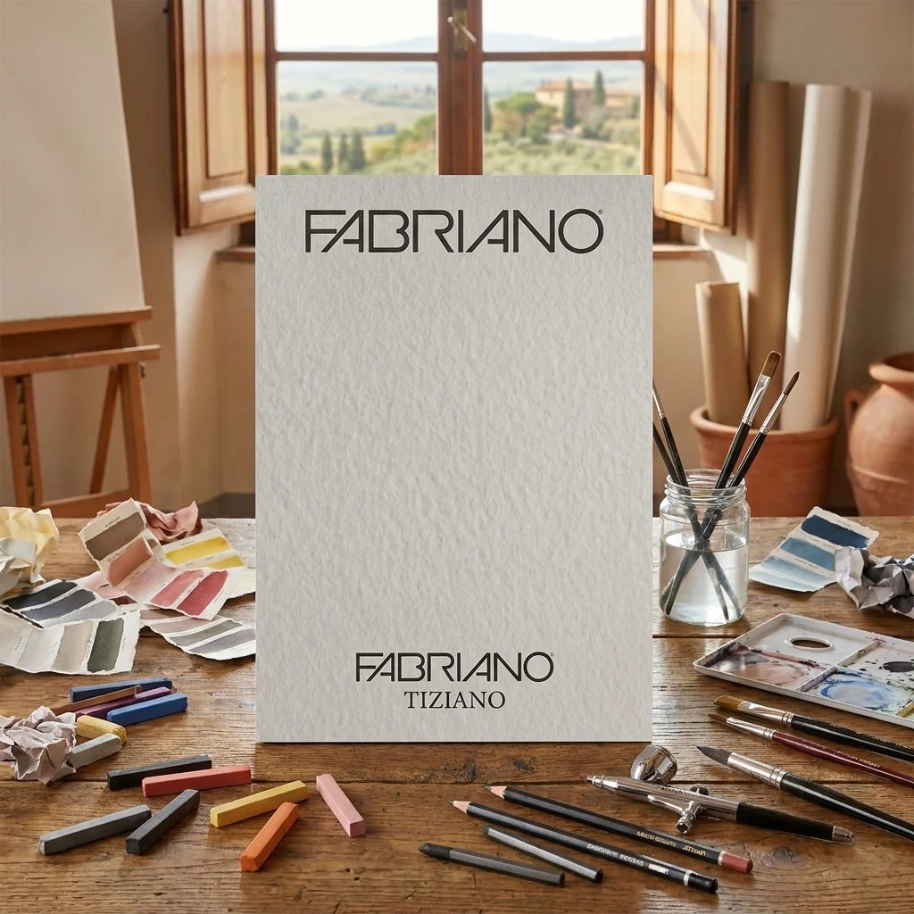Папір для пастелі Tiziano, A4, 160 г/м2, perla (перламутровий), середнє зерно, Fabriano