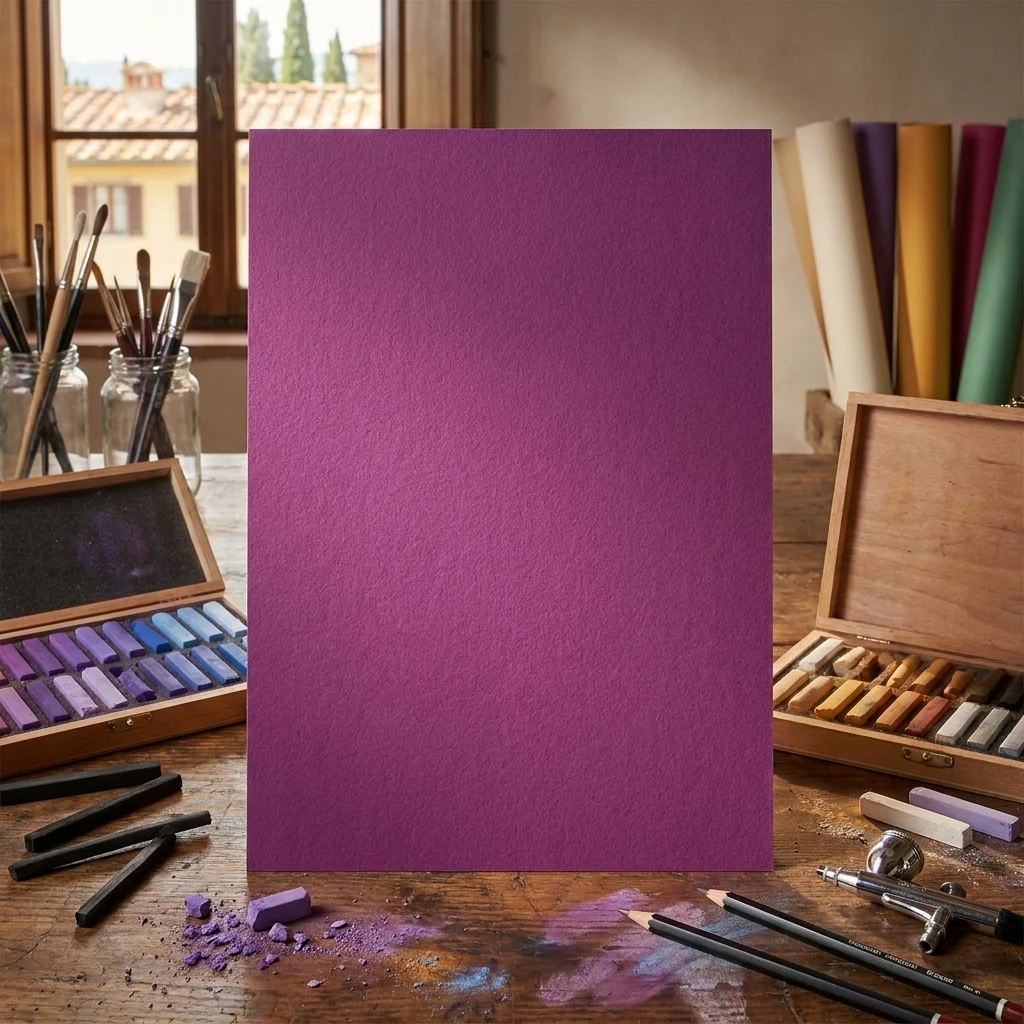 Папір для пастелі Tiziano, A4, 160 г/м2, viola (фіолетовий), середнє зерно, Fabriano