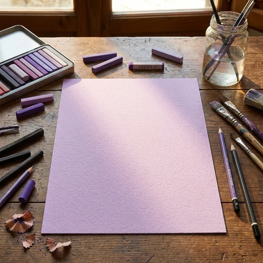 Папір для пастелі Tiziano, A4, 160 г/м2, violetta (фіолетовий), середнє зерно, Fabriano