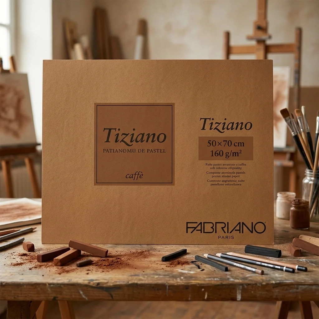 Папір для пастелі Tiziano, B2, 160 г/м2, caffe (коричневий), середнє зерно, Fabriano