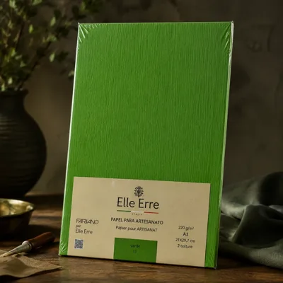 Папір для дизайну Elle Erre А3 (29,7*42см), №11 verde, 220г/м2, зелений, дві текстури, Fabriano