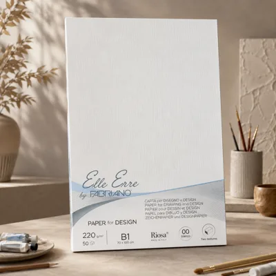 Папір для дизайну Elle Erre B1 (70*100см), №00 bianco, 220г/м2, білий, дві текстури, Fabriano