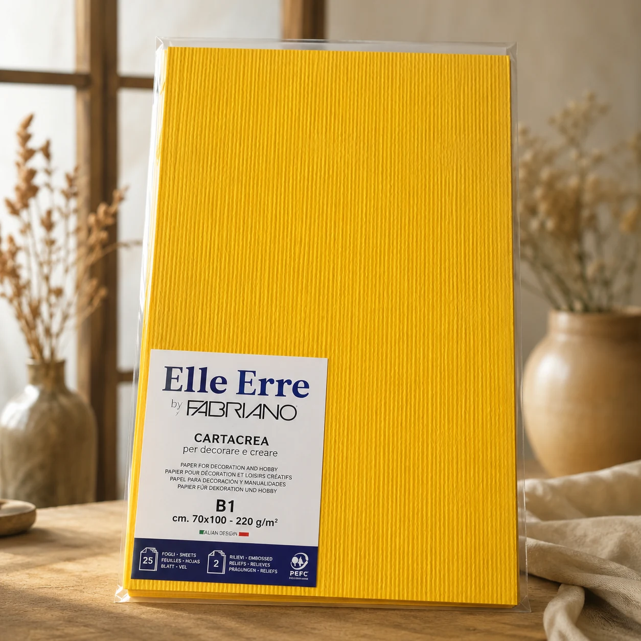 Папір для дизайну Elle Erre B1 cedro 220г/м² жовтий — Хобі та декор