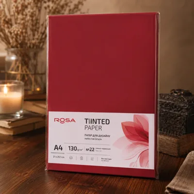 Папір для дизайну Tintedpaper А4 (21*29,7см), №22 темно-червоний, 130г/м, без текстури,