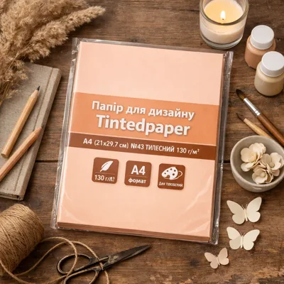 Папір для дизайну Tintedpaper А4 (21*29,7см), №43 тілесний, 130г/м, б/т