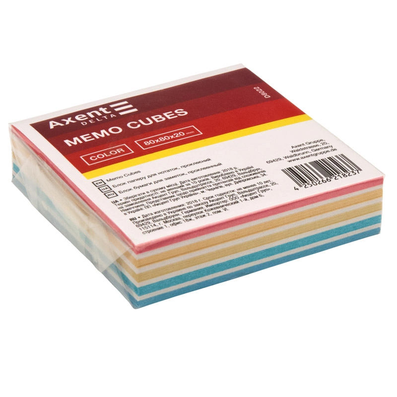 Папір для нотаток 80*80*20мм кольор.Color проклеєний D8022 Delta — фото 2
