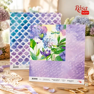Папір для скрапбукінгу „Floral Poem“ 17, двосторонній, 30х30см, 200г/м2, ROSA TALENT