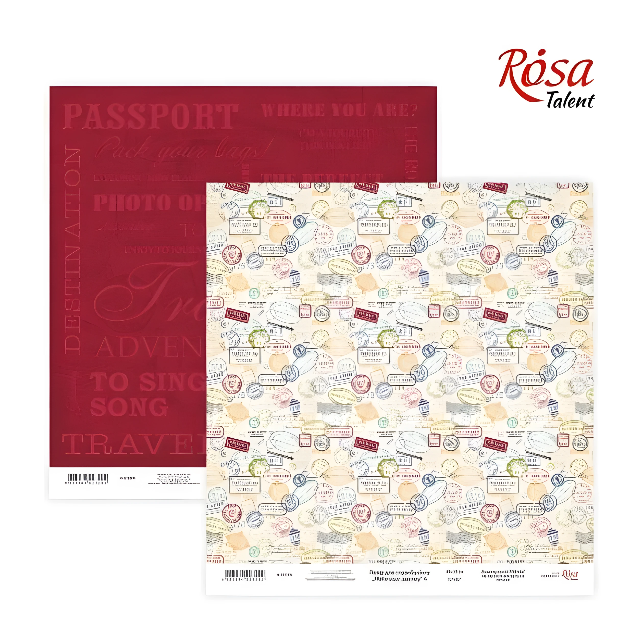 Папір для скрапбукінгу «Make your journey» 4, двосторонній, 30х30см, 200г/м2, ROSA TALENT