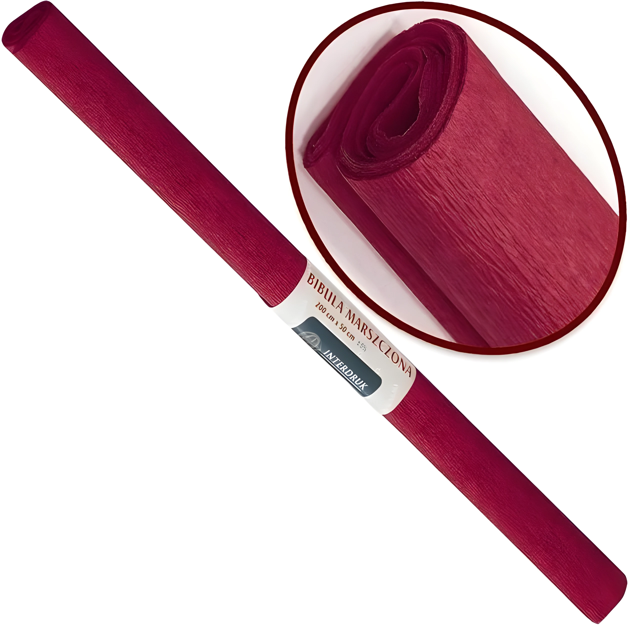 Гофрований папір INTERDRUK 50×200 см темно-червоний — Хобі та декор