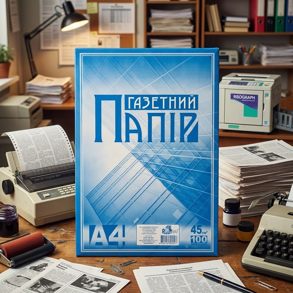 Папір газетний А4 45 г/м2 100 арк