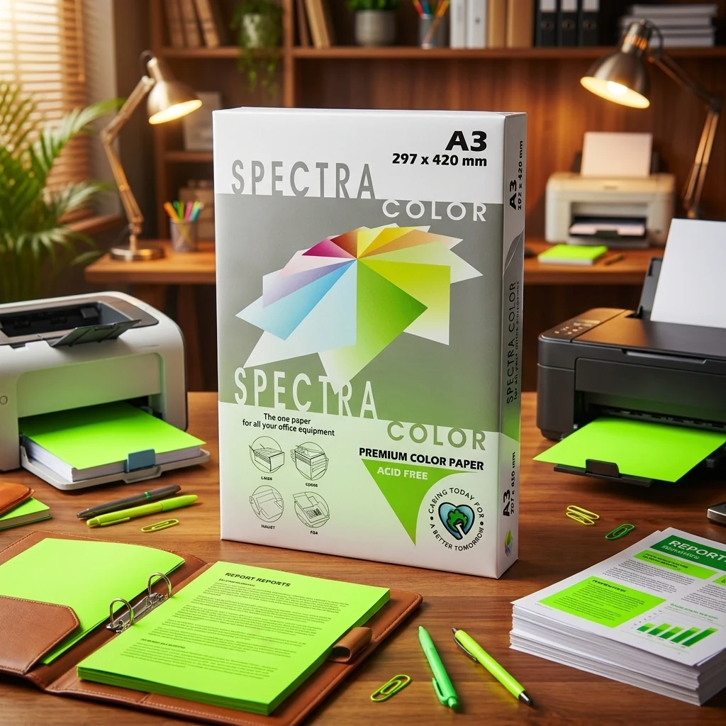 Папір кольоровий А3 75 Зелений неон "Green 321" Spectra