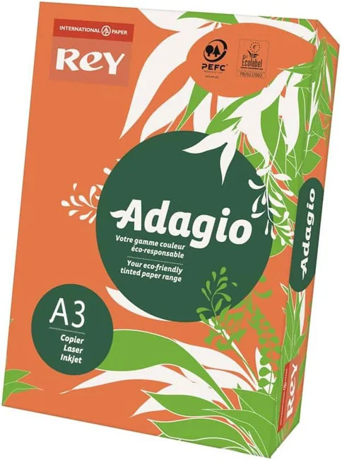 Папір кольоровий А3 80 Помаранчевий "Orange 21" Rey Adagio — фото 2