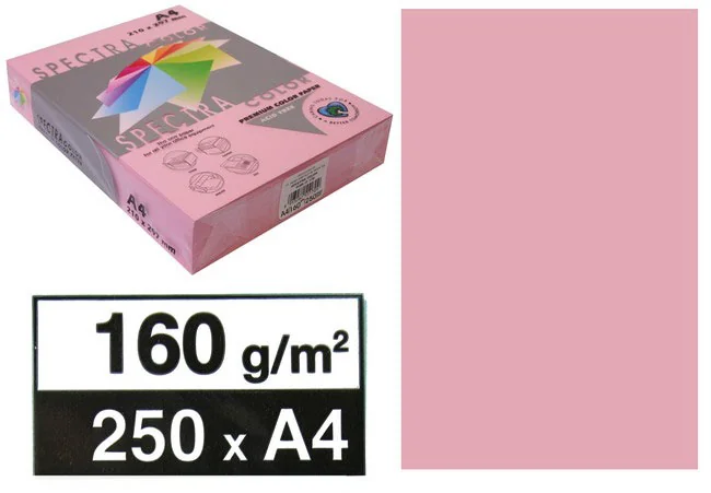 Папір кольоровий А4 160 Рожевий пастельний "Pink 170" Spectra — фото 2