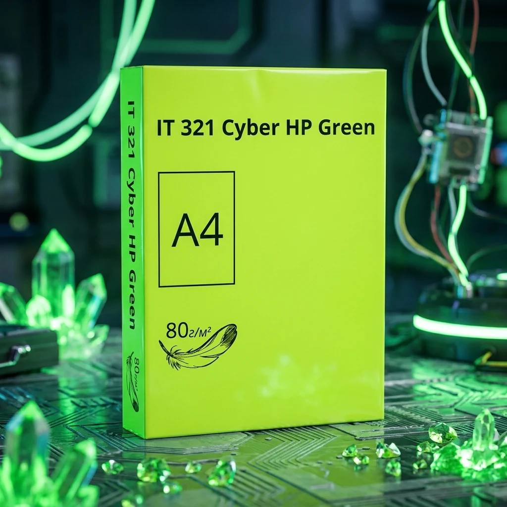 Папір кольоровий А4 75/80 Зелений неоновий 100 арк "Green 321" Crysta