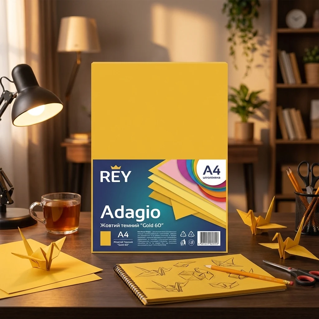 Папір кольоровий А4 80 (100 арк.) Жовтий темний "Gold 60" Rey Adagio