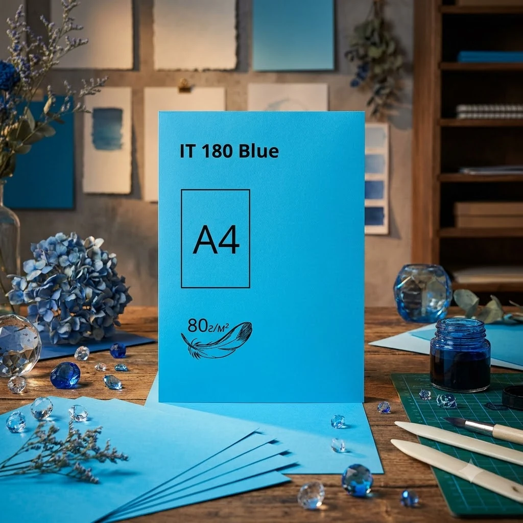 Папір кольоровий А4 80 Блакитний 100 арк "Blue180" Crystal