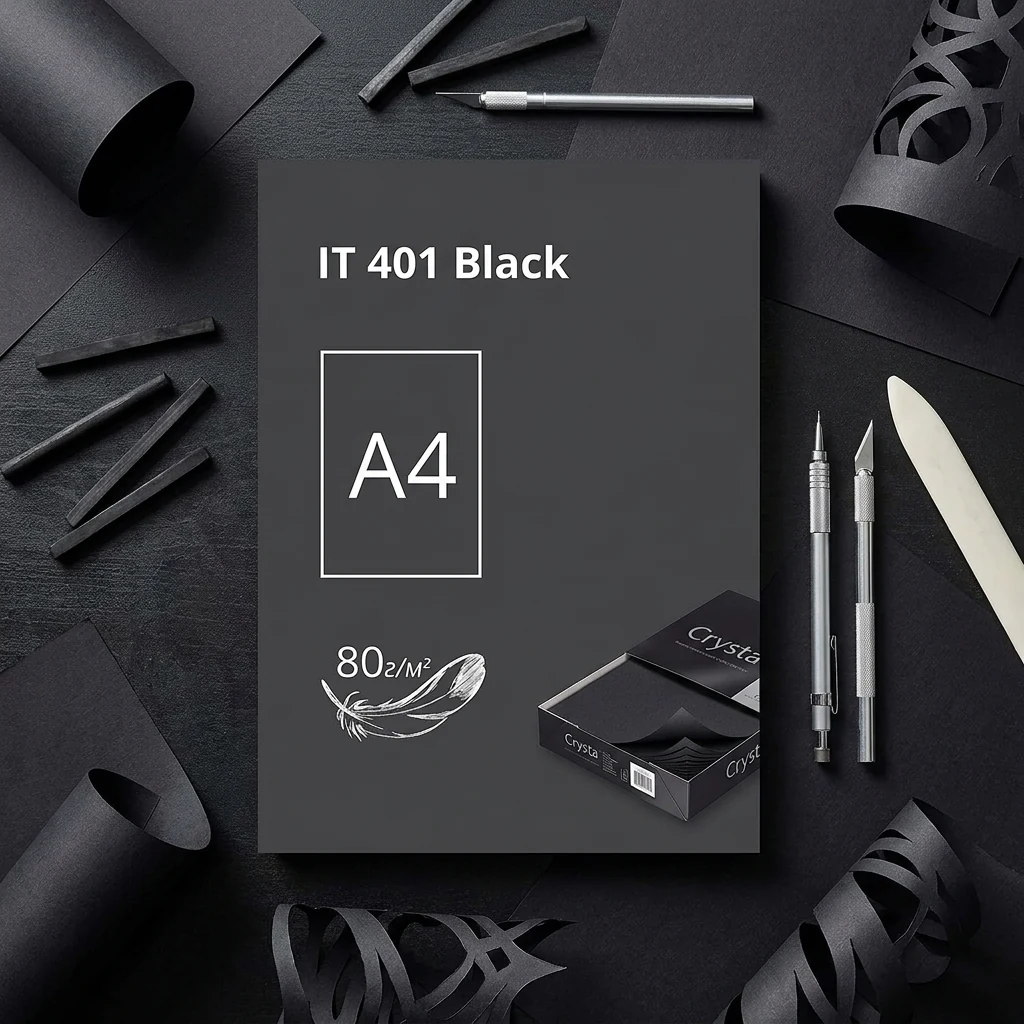 Папір кольоровий А4 80 Чорний 100 арк "Black 401" Crysta