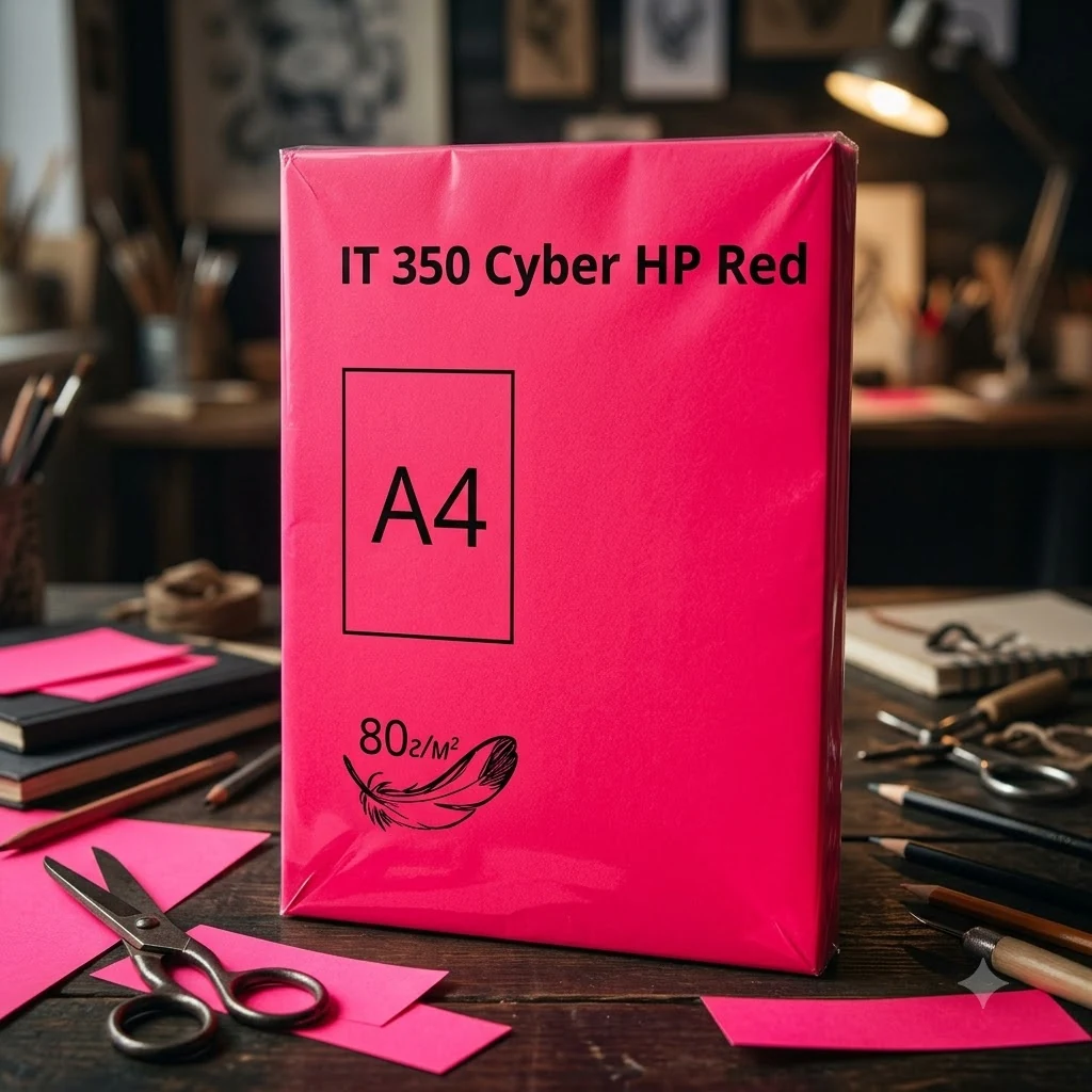 Папір кольоровий А4 80 Малиновий неоновий 100 арк "Crystal" Red350