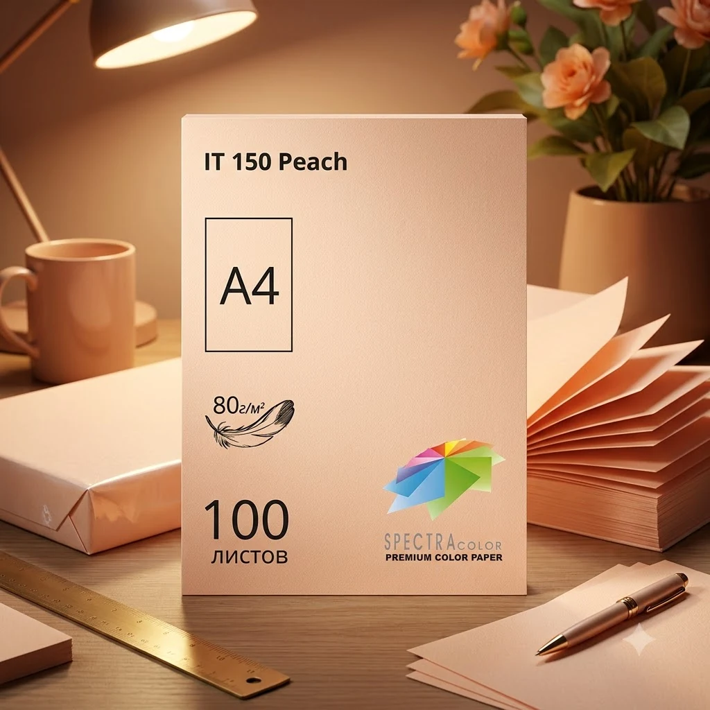 Папір кольоровий А4 80 Персиковий 100 арк "Peach 150" Crystal
