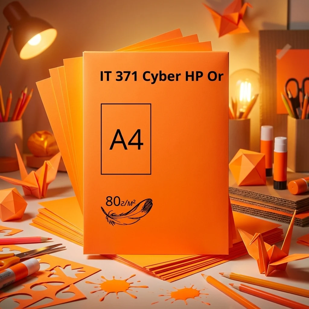 Папір кольоровий А4 80 Помаранчевий неоновий 100 арк "Orange 371" Crystal
