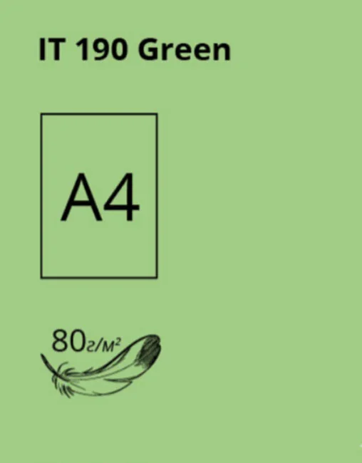 Папір кольоровий А4 80 Зелений 100 арк "Green 190" Crystal