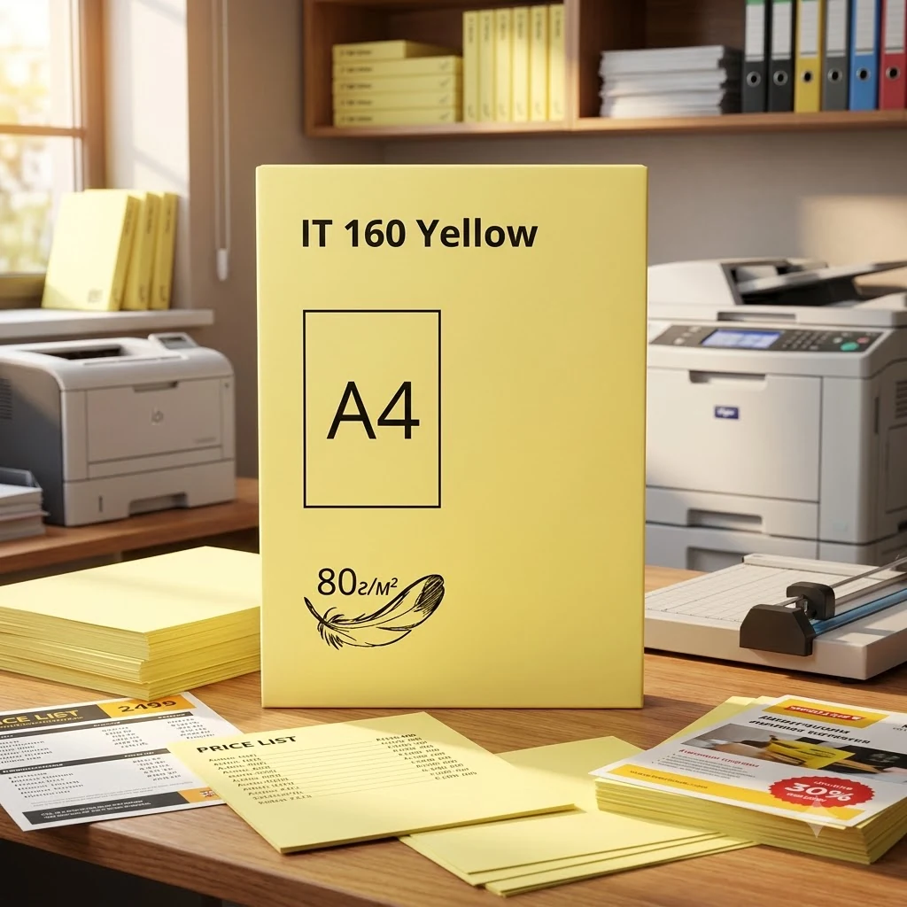 Папір кольоровий А4 80 Жовтий 100 арк "Yellow 160" Crystal