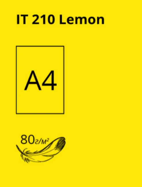 Папір кольоровий А4 80 Жовтий інтенсивний 100 арк "Lemon 210" Crystal