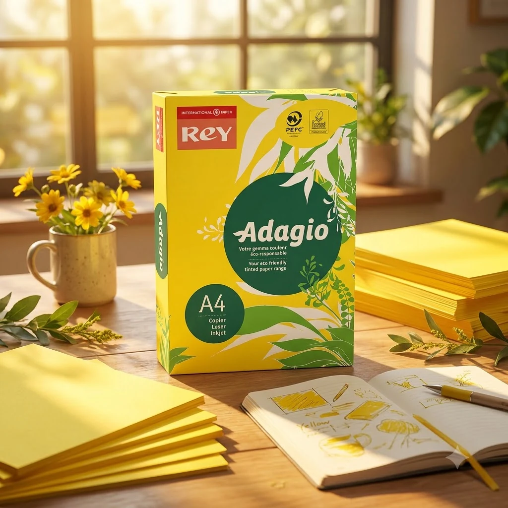 Папір кольоровий А4 80 Жовтий інтенсивний "Yellow 66" Rey Adagio