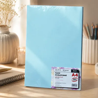 Папір кольоровий A4 Офіс Центр 160г/м Pastell 100арк OC-MB30160 блакитний