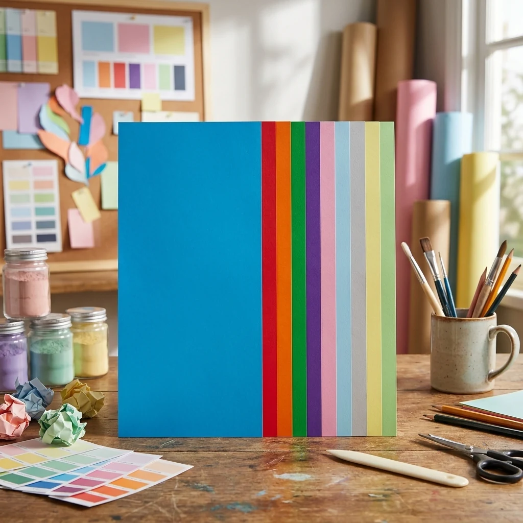 Папір кольоровий щільністю 80г/м2, набір 50 листів,10 кольорів, PASTEL+INTENSIV