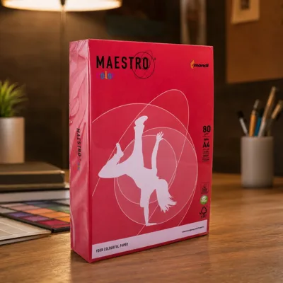 Папір кольоровий A4 160г/м Intensive 250арк CO44 Coral Red червоний Maestro Color