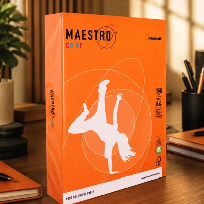 Папір кольоровий A4 160г/м Intensive 250арк OR43 Orange помаранчевий Maestro Color