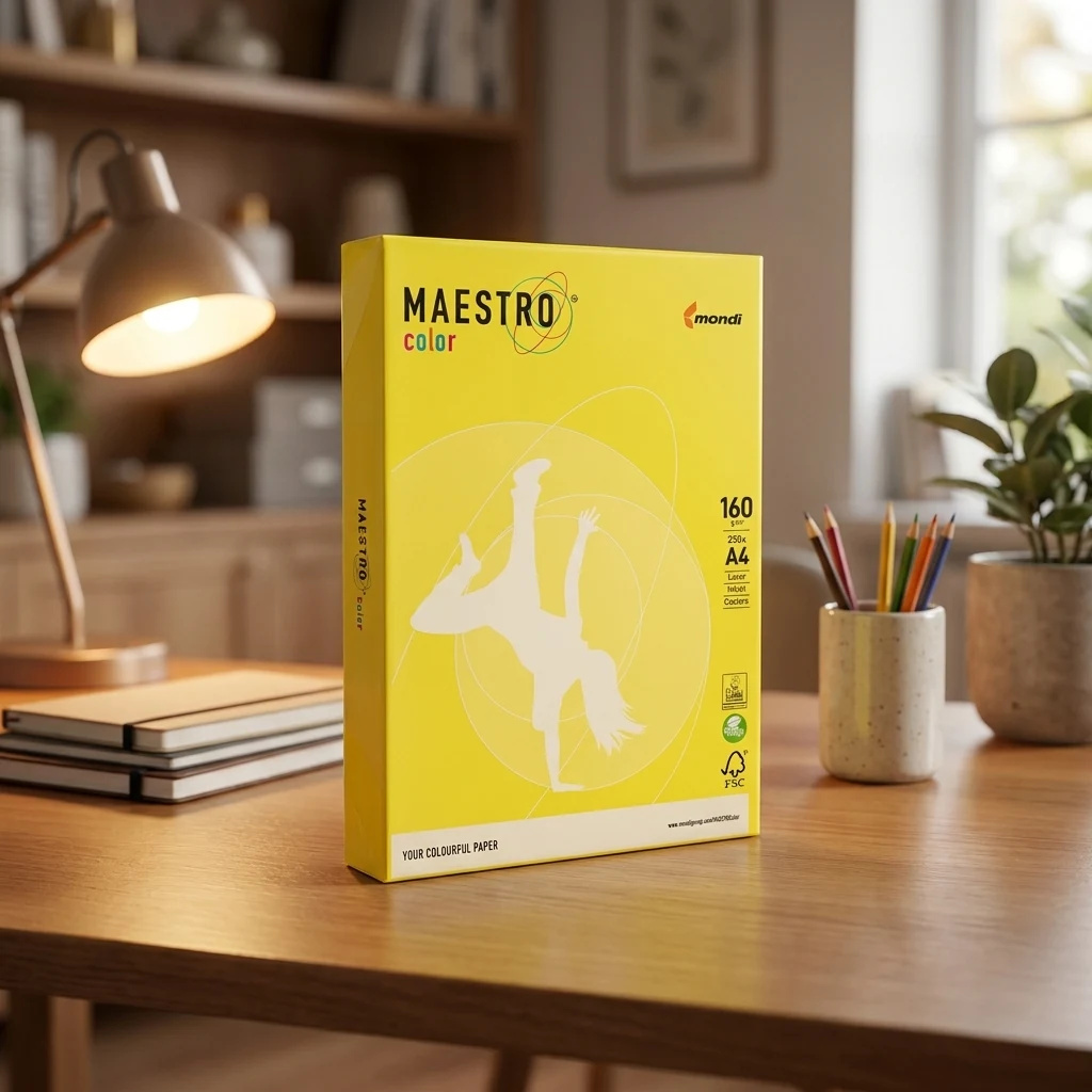 Папір кольоровий A4 160г/м Intensive 250арк СY39 Canary Yellow жовтий Maestro Color — Офісний папір