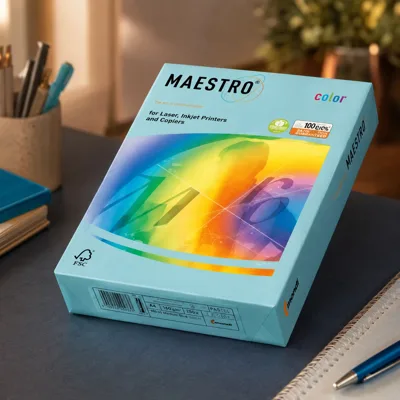 Папір кольоровий A4 160г/м Pastell 250арк MB30 Medium Blue блакитний Maestro Color