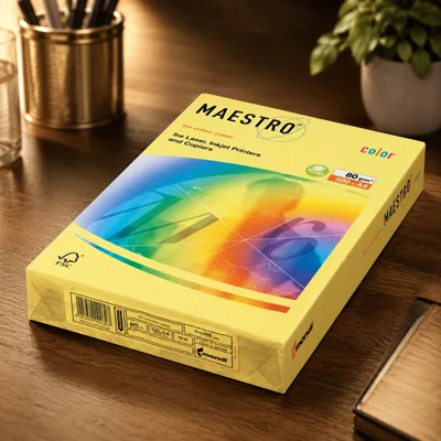 Папір кольоровий A4 160г/м Pastell 250арк YE23 Yellow жовтий Maestro Color