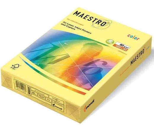 Папір кольоровий A4 160г/м Pastell 250арк YE23 Yellow жовтий Maestro Color — фото 2