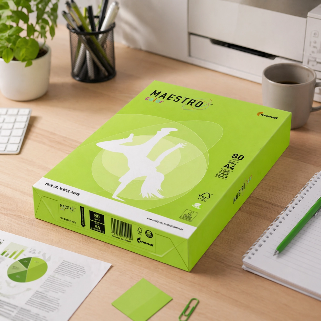 Папір кольоровий A4 80г/м Intensive 500арк. LG46 інтен.зелений Maestro Color