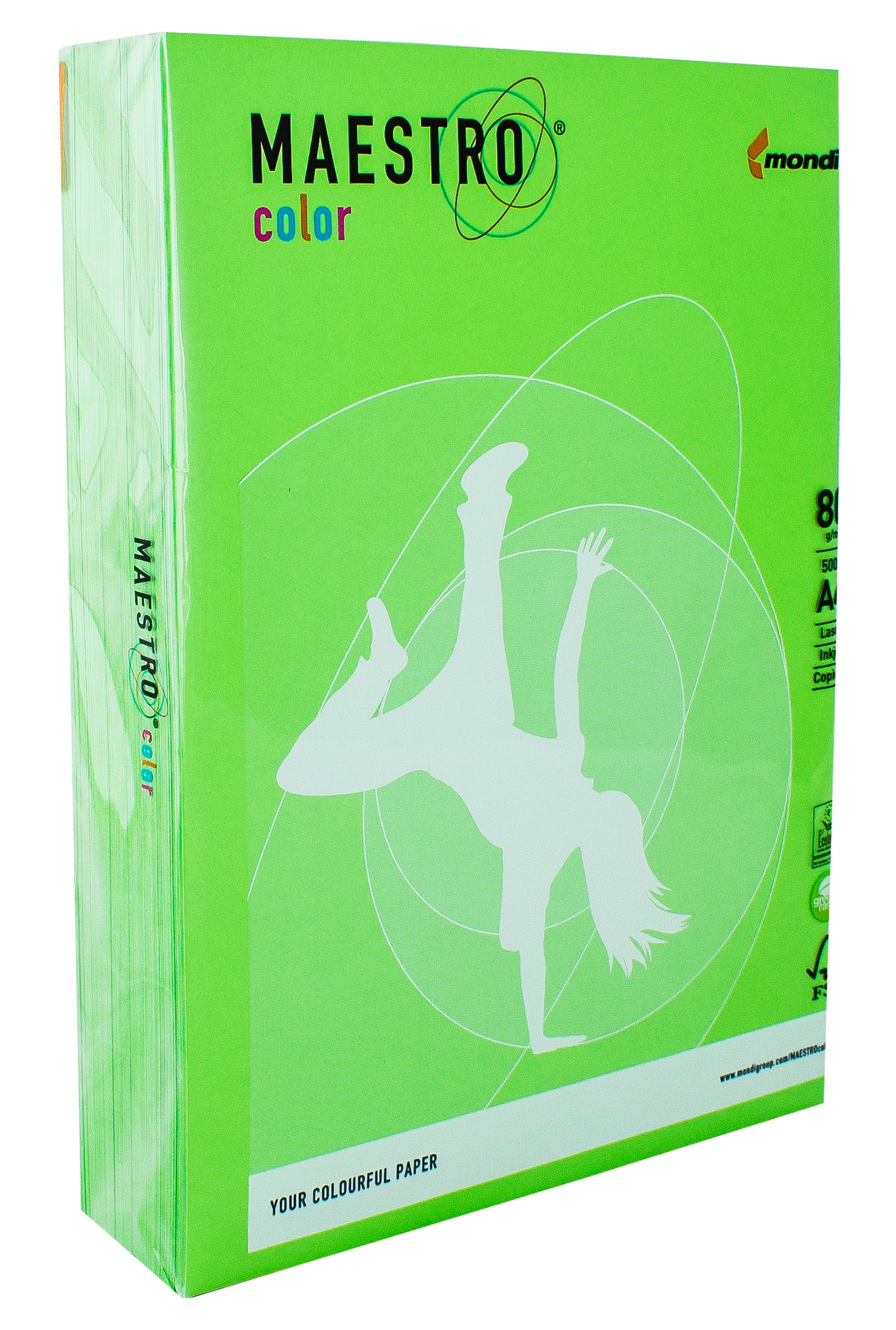 Папір кольоровий A4 80г/м Intensive 500арк MA42 Spring Green зелений Maestro Color — фото 2