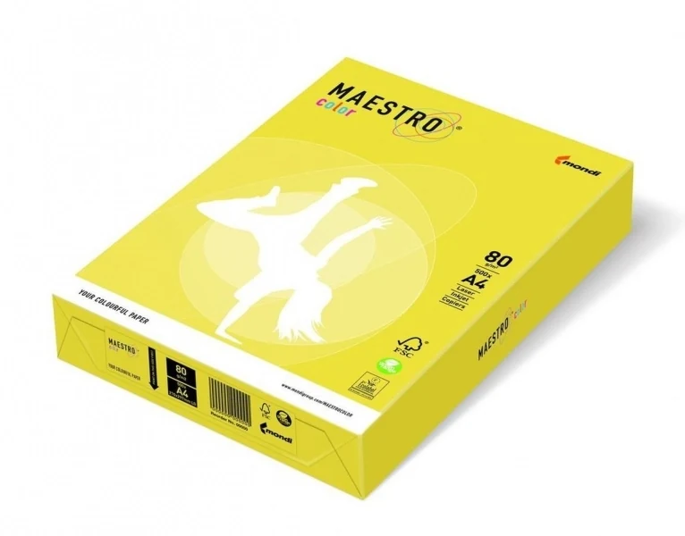 Папір кольоровий A4 80г/м Intensive 500арк СY39 Canary Yellow жовтий Maestro Color — фото 2