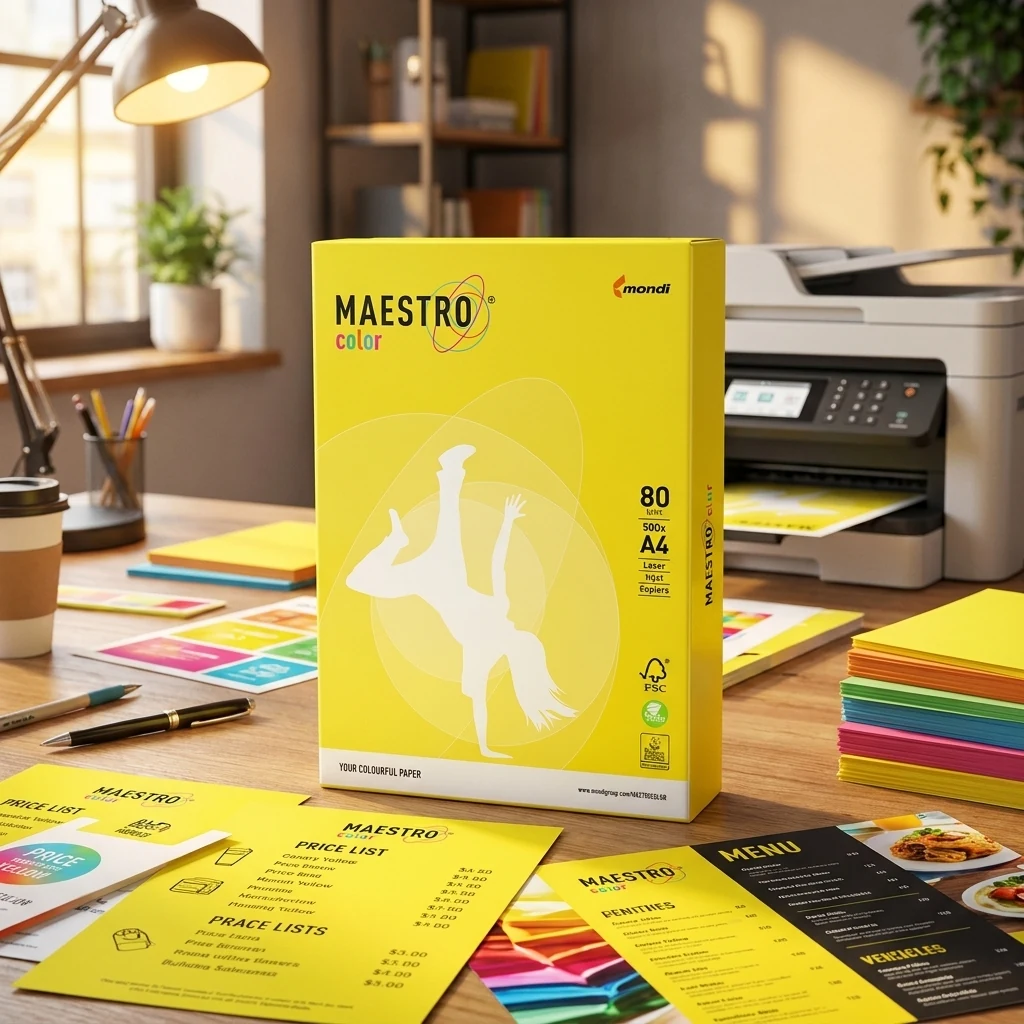 Папір кольоровий A4 80г/м Intensive 500арк СY39 Canary Yellow жовтий Maestro Color