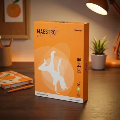 Папір кольоровий A4 80г/м Neon 500арк Orange помаранчевий Maestro Color
