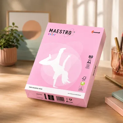Папір кольоровий A4 80г/м Pastell 500арк PI25 Pink рожевий Maestro Color