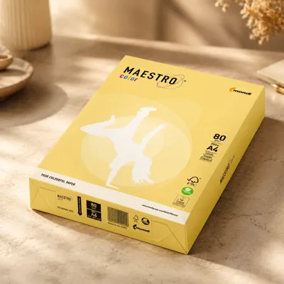 Папір кольоровий A4 80г/м Pastell 500арк YE23 Yellow жовтий Maestro Color