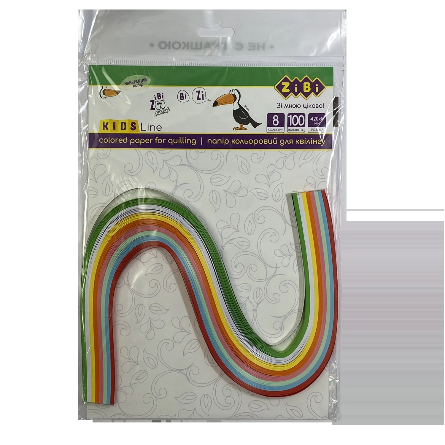 Папір кольоровий для квілінгу 160г/м2 420х5 мм 100 шт KIDS Line ZB.1810-99