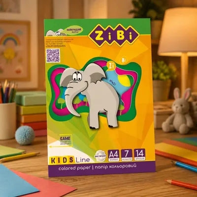 Папір кольоровий двосторонній А4 14 арк 7 кол KIDS Line ZB.1909