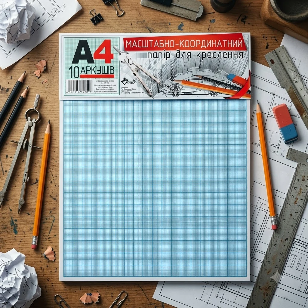 Папір міліметровий набір А4 10 арк