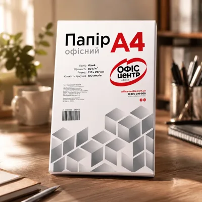 Папір офісний Офіс Центр А4 80г/м2 100 аркушів клас С