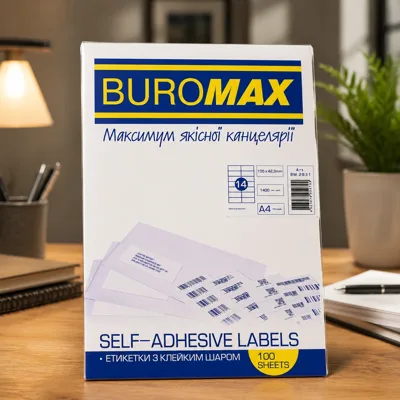 Папір самоклеючий Labels Buromax А4 2831 (14)