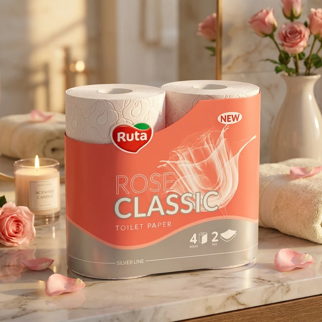 Папір туалетний Ruta Classic Rose 4рул/2шаровий 94131 — 